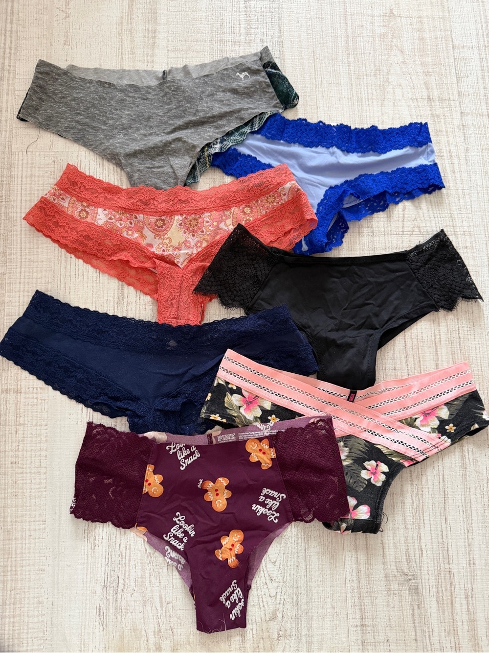 Victoria’s Secret PINK Panties Bundle Lot of 7 Size S